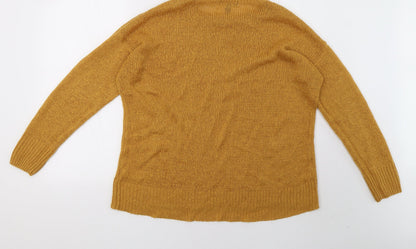 New Look Womens Yellow  Knit Pullover Sweatshirt Size L