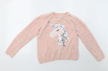 Primark Girls Pink   Pullover Sweatshirt Size 12 Years  - Unicorn