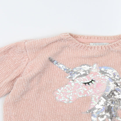 Primark Girls Pink   Pullover Sweatshirt Size 12 Years  - Unicorn