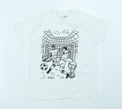 Fruit of the Loom Boys White   Basic T-Shirt Size 7-8 Years