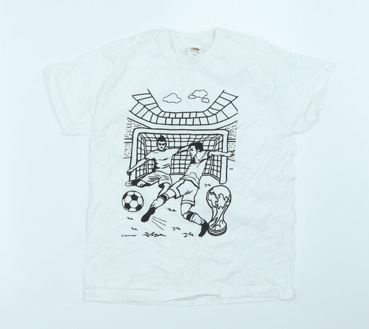 Fruit of the Loom Boys White   Basic T-Shirt Size 7-8 Years
