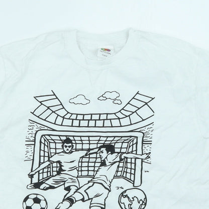 Fruit of the Loom Boys White   Basic T-Shirt Size 7-8 Years