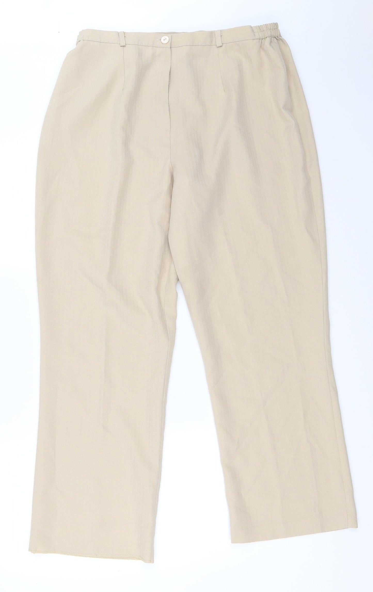 BASSINI Womens Beige   Trousers  Size 16 L28 in