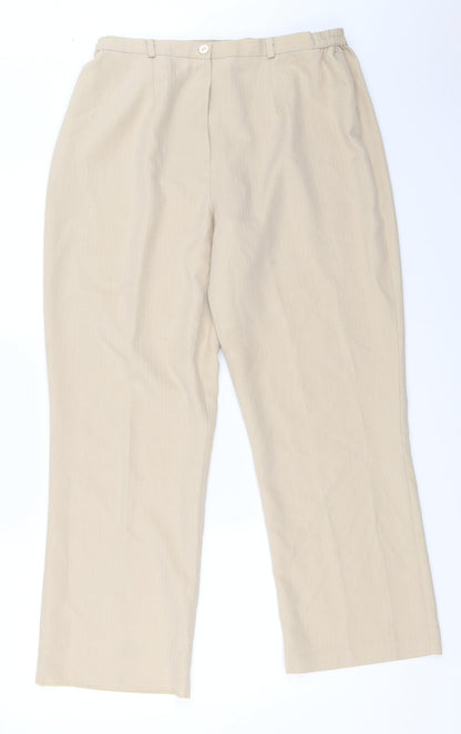 BASSINI Womens Beige   Trousers  Size 16 L28 in