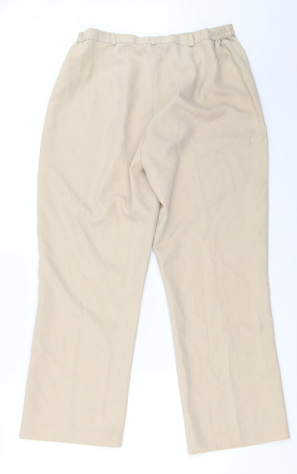 BASSINI Womens Beige   Trousers  Size 16 L28 in
