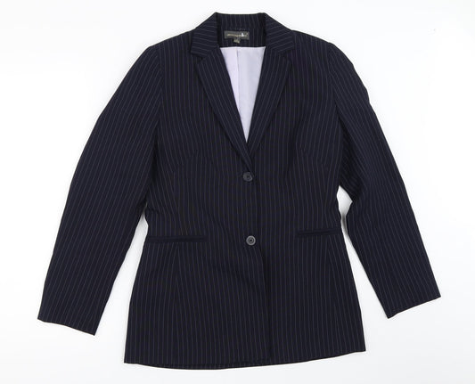 Atmosphere Womens Blue Striped  Jacket Blazer Size 10