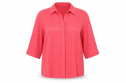Bonmarché Womens Pink Basic Button-Up Size 16