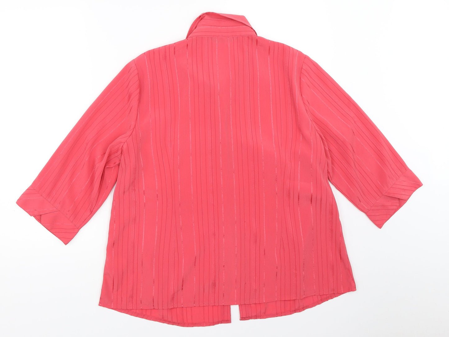Womens UK Size 16 BM Pink Basic Button-Up