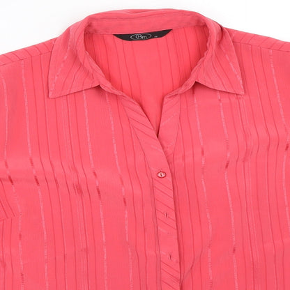 Womens UK Size 16 BM Pink Basic Button-Up