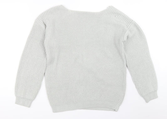 Boohoo Womens Grey   Pullover Jumper Size M