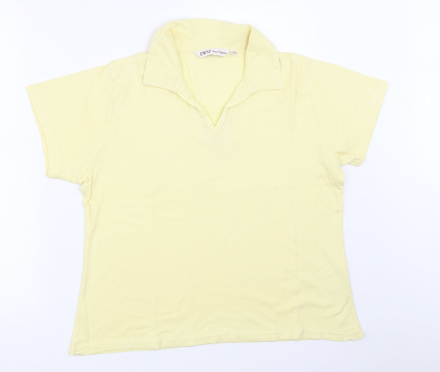 EWM Womens Yellow   Basic T-Shirt Size 14