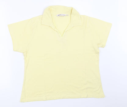 EWM Womens Yellow   Basic T-Shirt Size 14