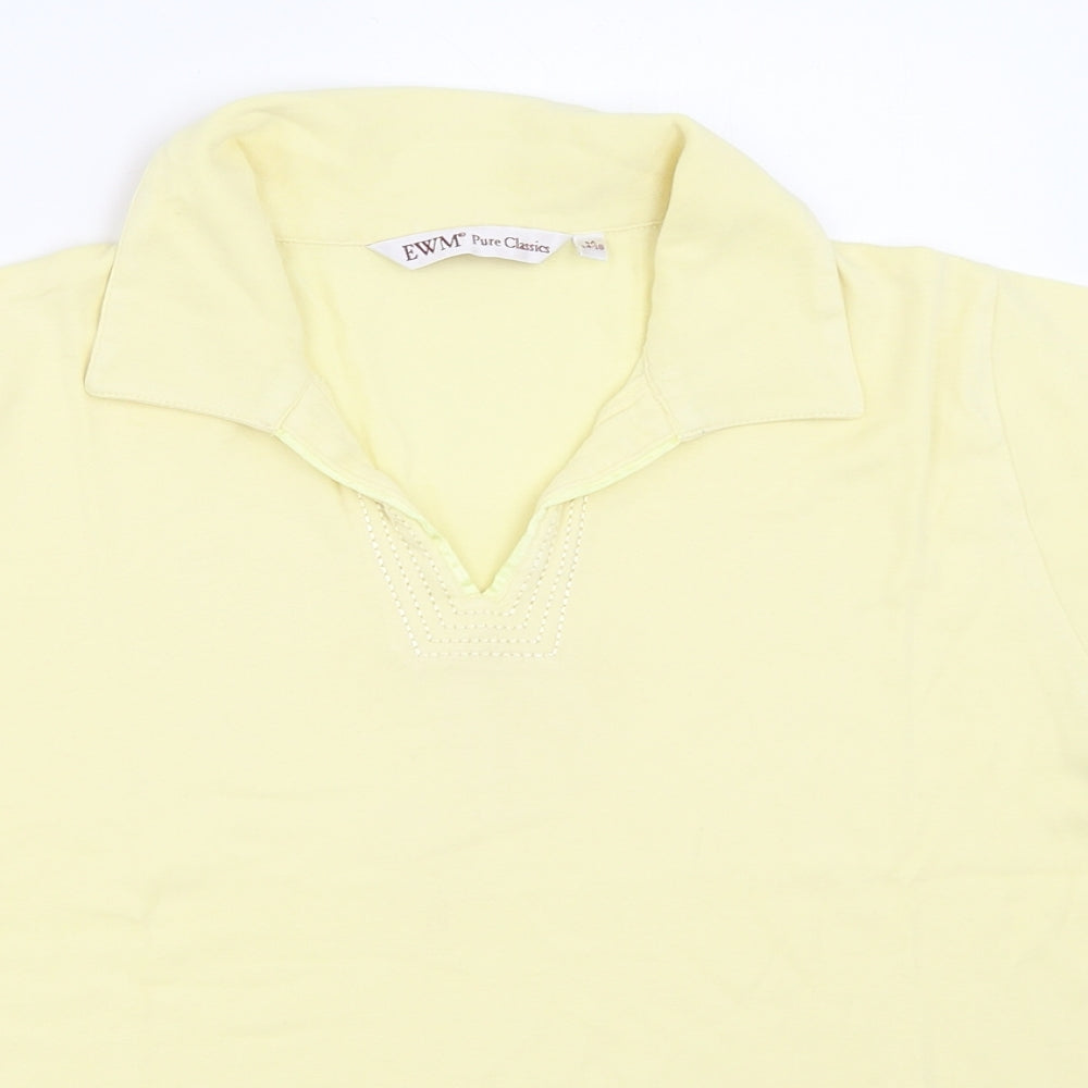 EWM Womens Yellow   Basic T-Shirt Size 14