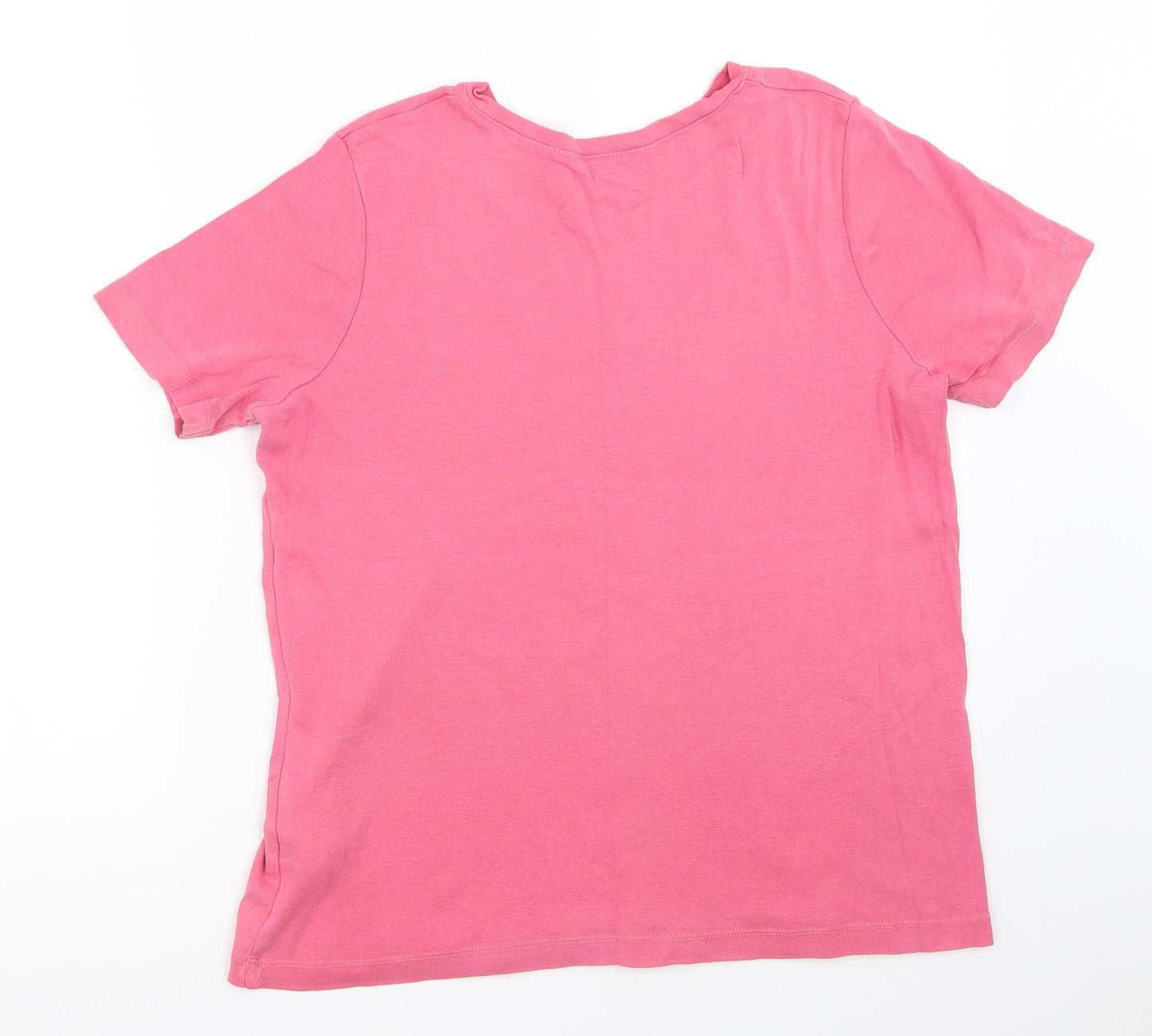 Womens UK Size 14 BHS Pink Basic T-Shirt
