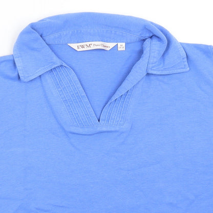 Womens UK Size 14 EWM Blue Basic T-Shirt
