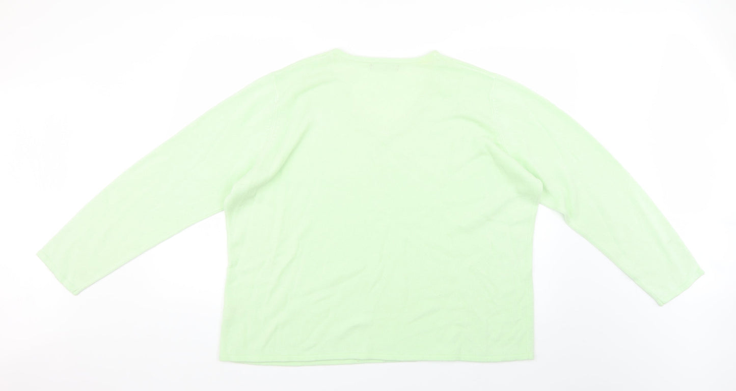 Womens UK Size XL BM Green Pullover Jumper