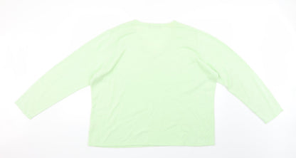 Womens UK Size XL BM Green Pullover Jumper