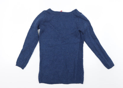 Womens UK Size 4 H&M Blue Pullover Jumper