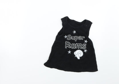 derry county Baby Black   Dungaree One-Piece Size 3-6 Months