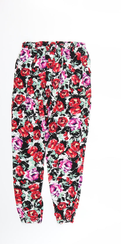 blue chameleon Womens Multicoloured Floral  Trousers  Size 10 L24 in
