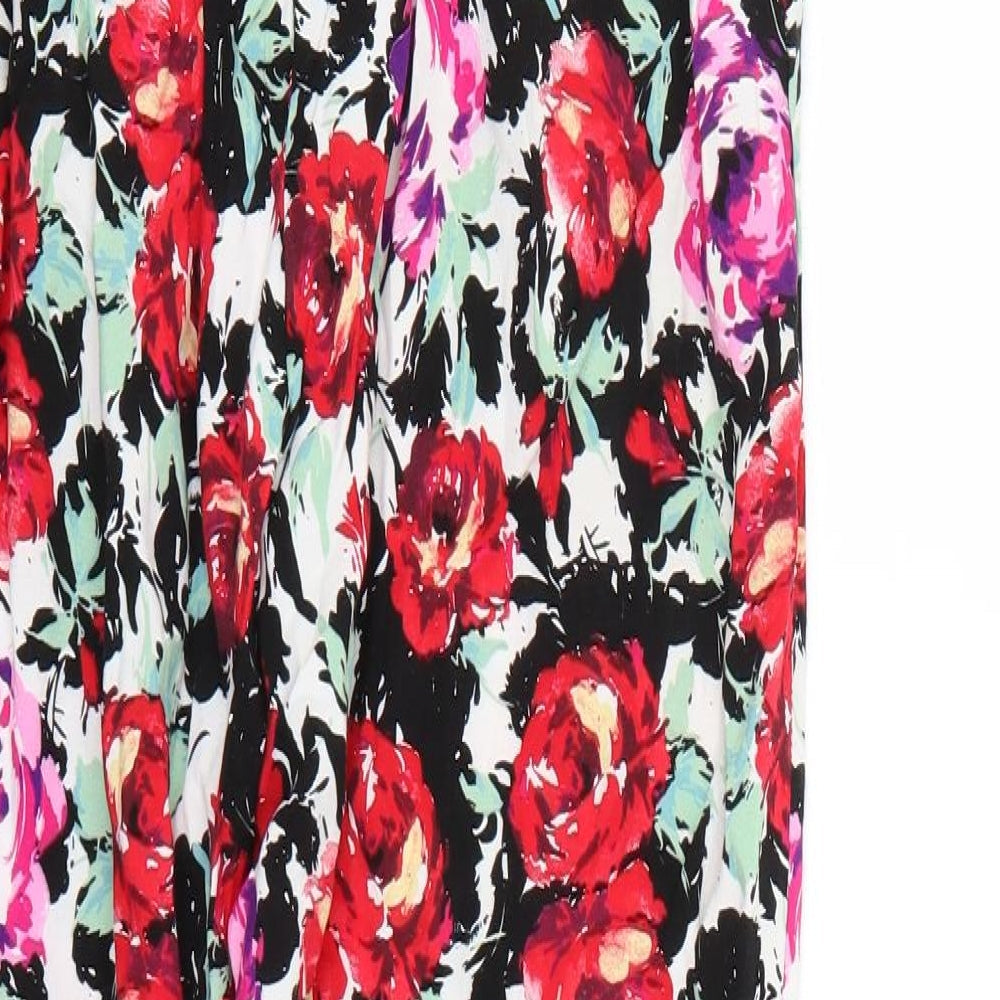 blue chameleon Womens Multicoloured Floral  Trousers  Size 10 L24 in