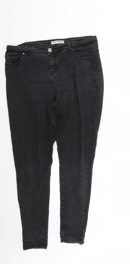 Denim & Co. Womens Black   Skinny Jeans Size 16 L23 in