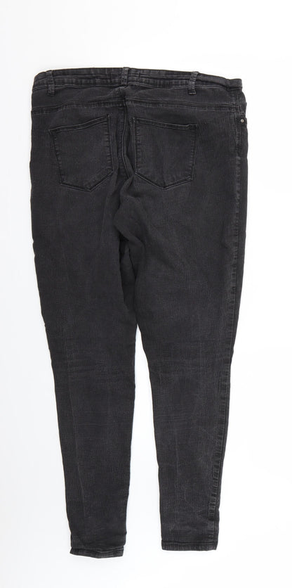 Denim & Co. Womens Black   Skinny Jeans Size 16 L23 in