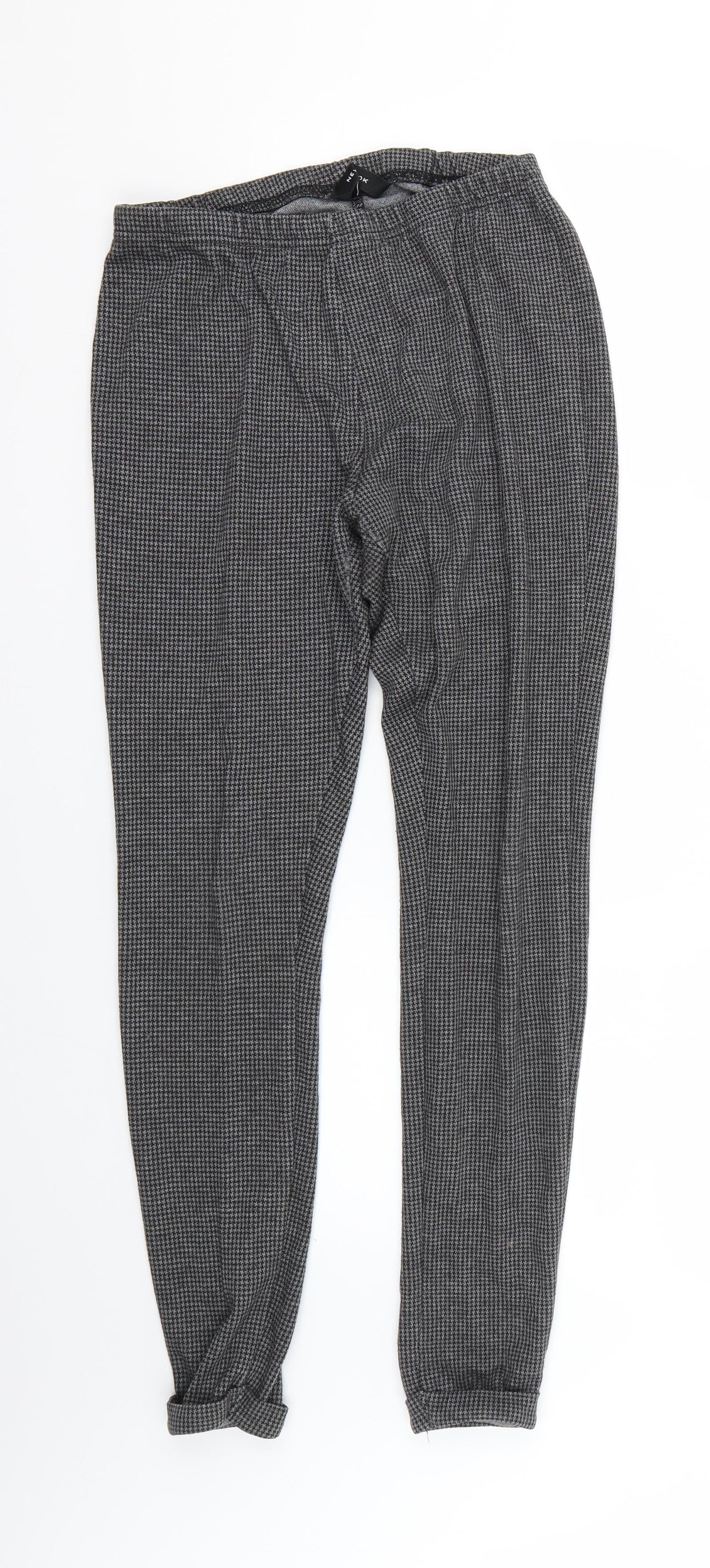 New Look Womens Grey Argyle/Diamond  Trousers  Size 10 L24 in