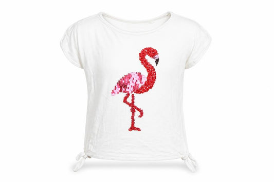 TU Girls White Geometric  Basic T-Shirt Size 4 Years