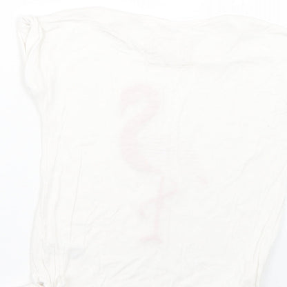 TU Girls White Geometric  Basic T-Shirt Size 4 Years