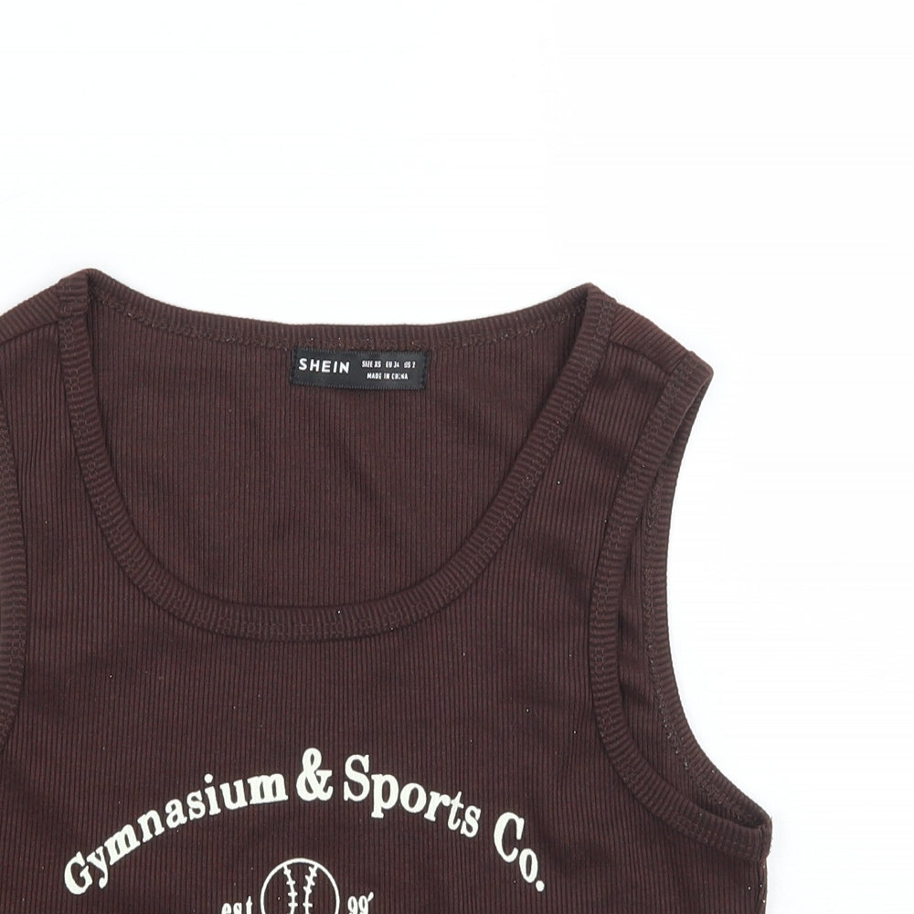 SheIn Womens Brown   Basic T-Shirt Size XS