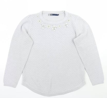 Womens UK Size M Isle Grey Pullover Jumper