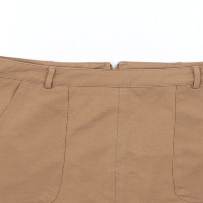 Newlook Womens Beige   A-Line Skirt Size 10