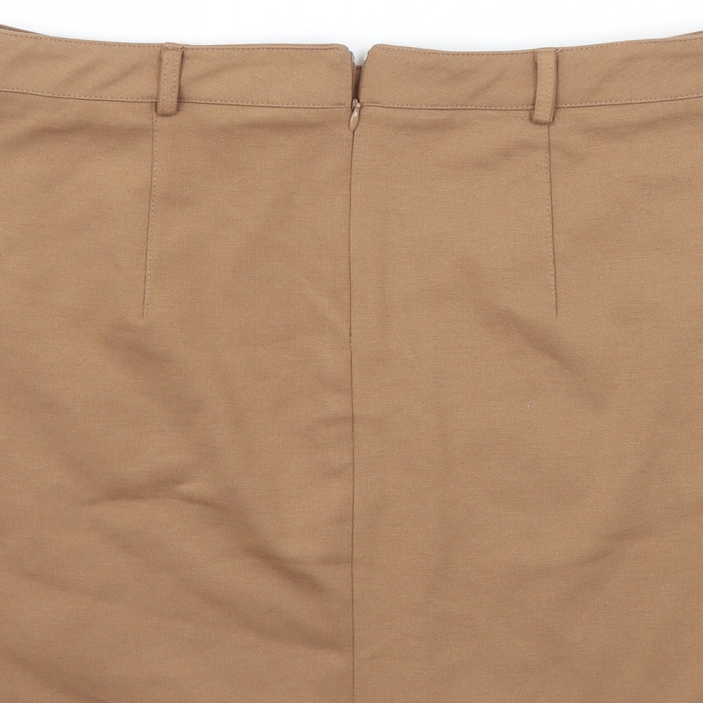 Newlook Womens Beige   A-Line Skirt Size 10