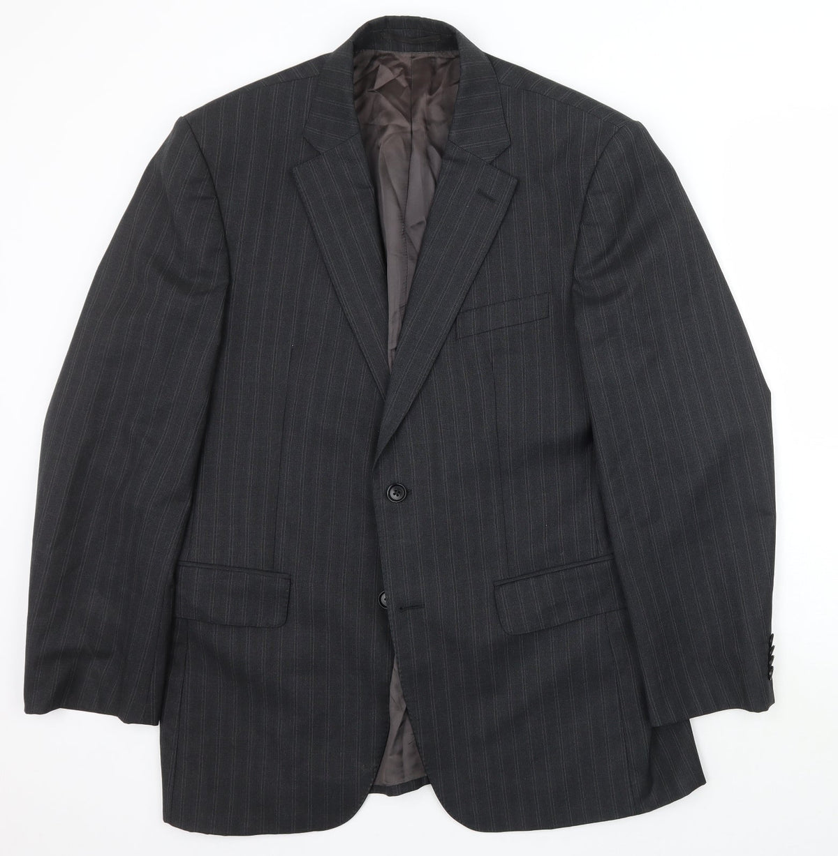 Austin Reed Mens Grey Striped  Jacket Suit Jacket Size 40