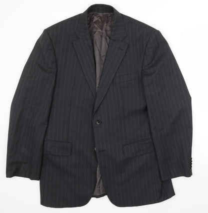 Austin Reed Mens Grey Striped  Jacket Suit Jacket Size 40