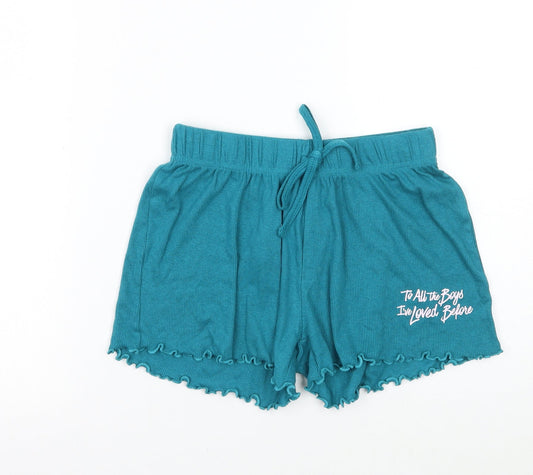 Primark Womens Blue   Sweat Shorts Size 4 - Netflix
