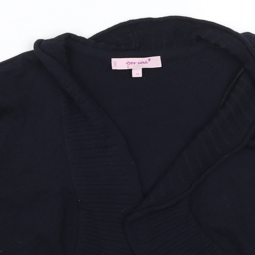 Womens UK Size 16 Per Una Blue Cardigan Jumper