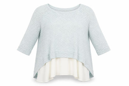 Casual Couture by Green Envelope Womens Blue   Pullover Jumper Size S