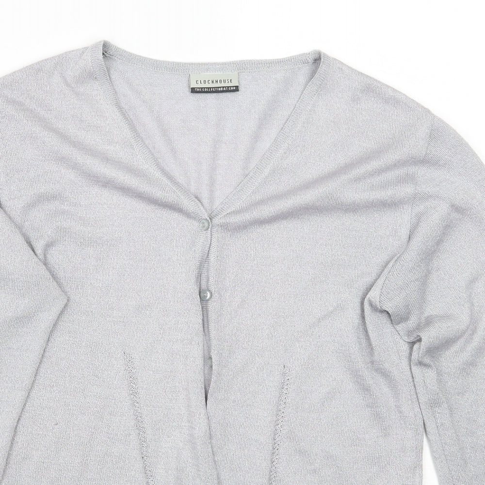 Womens UK Size 12 Clockhouse Grey Cardigan Jumper