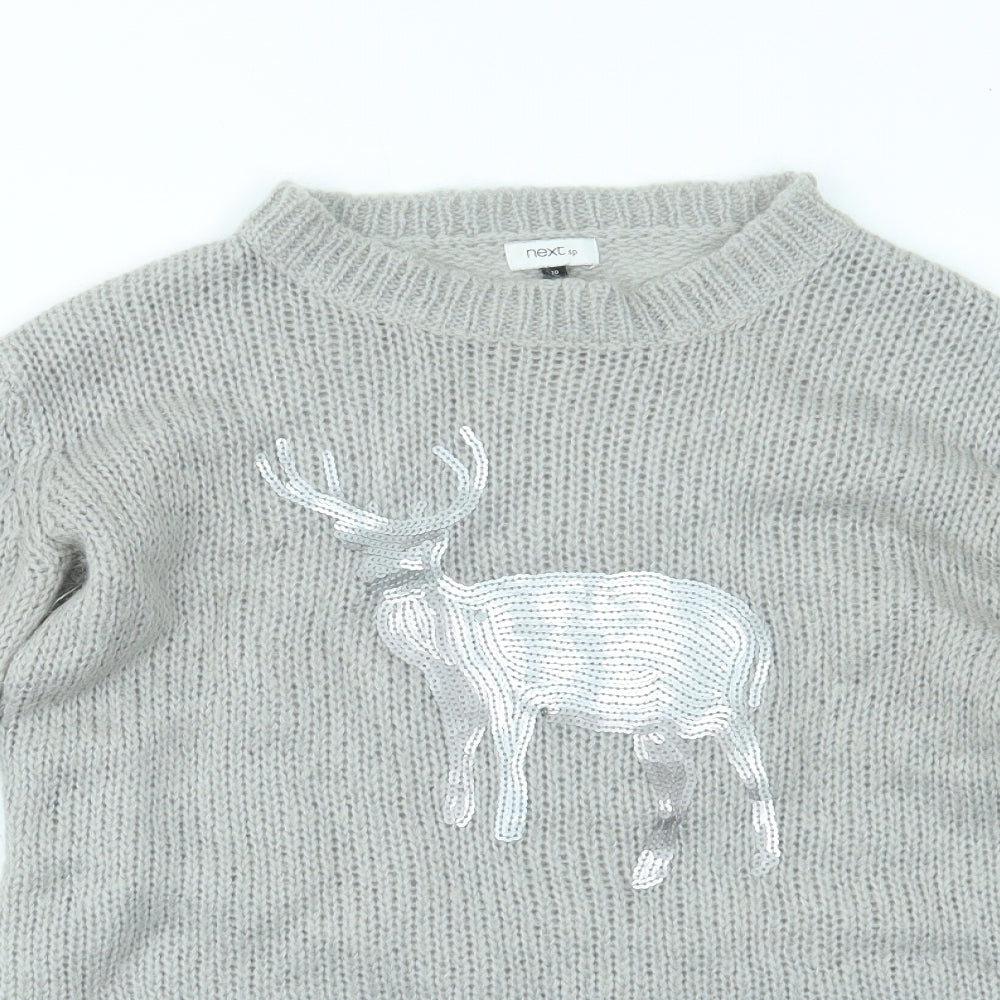 Womens UK Size 10 NEXT Grey Pullover Jumper