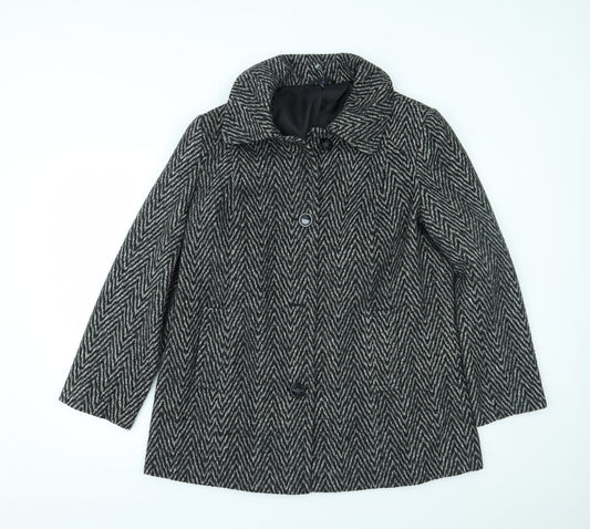 Womens UK Size 16 EWM Grey Overcoat
