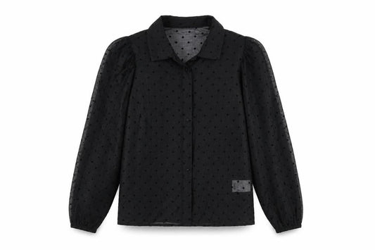 Womens UK Size 12 Pimkie Black Basic Button-Up