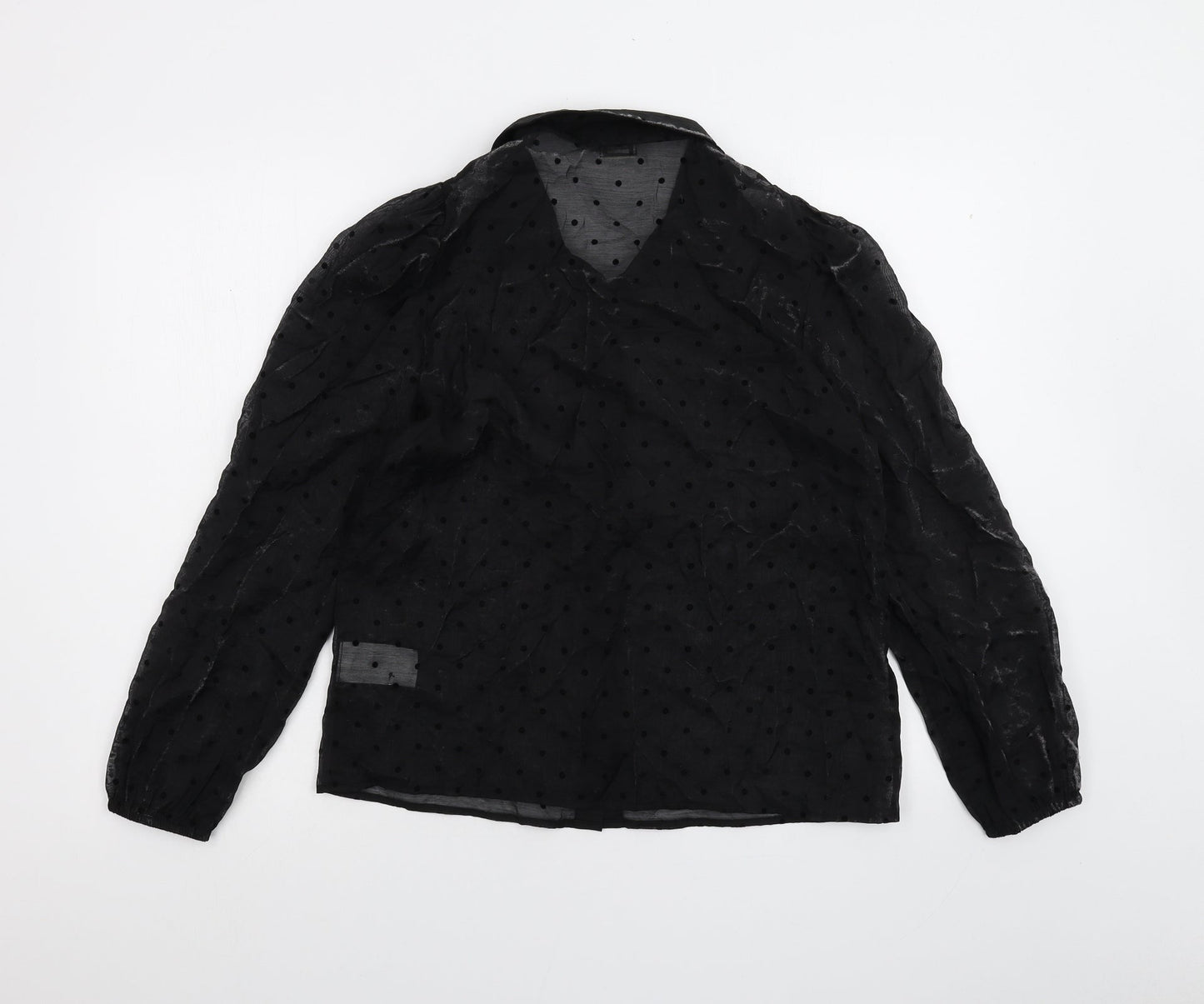 Womens UK Size 12 Pimkie Black Basic Button-Up