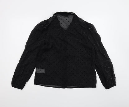 Womens UK Size 12 Pimkie Black Basic Button-Up