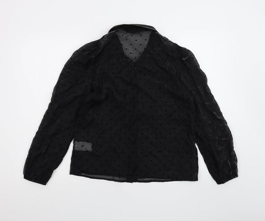 Womens UK Size 12 Pimkie Black Basic Button-Up
