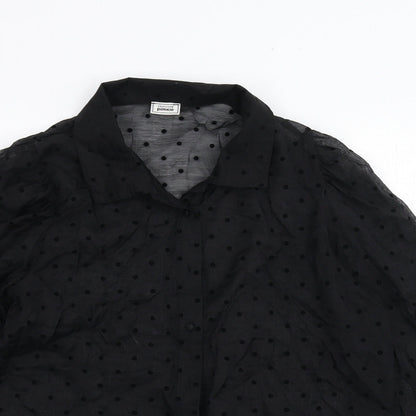 Womens UK Size 12 Pimkie Black Basic Button-Up
