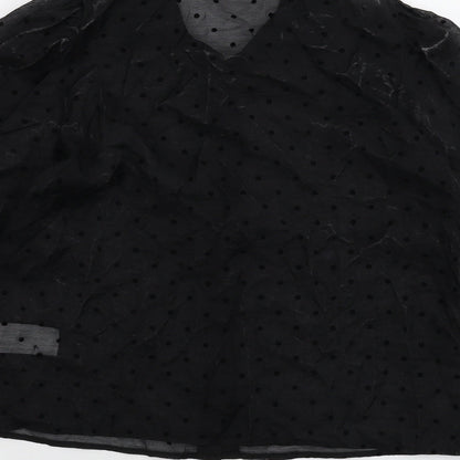 Womens UK Size 12 Pimkie Black Basic Button-Up