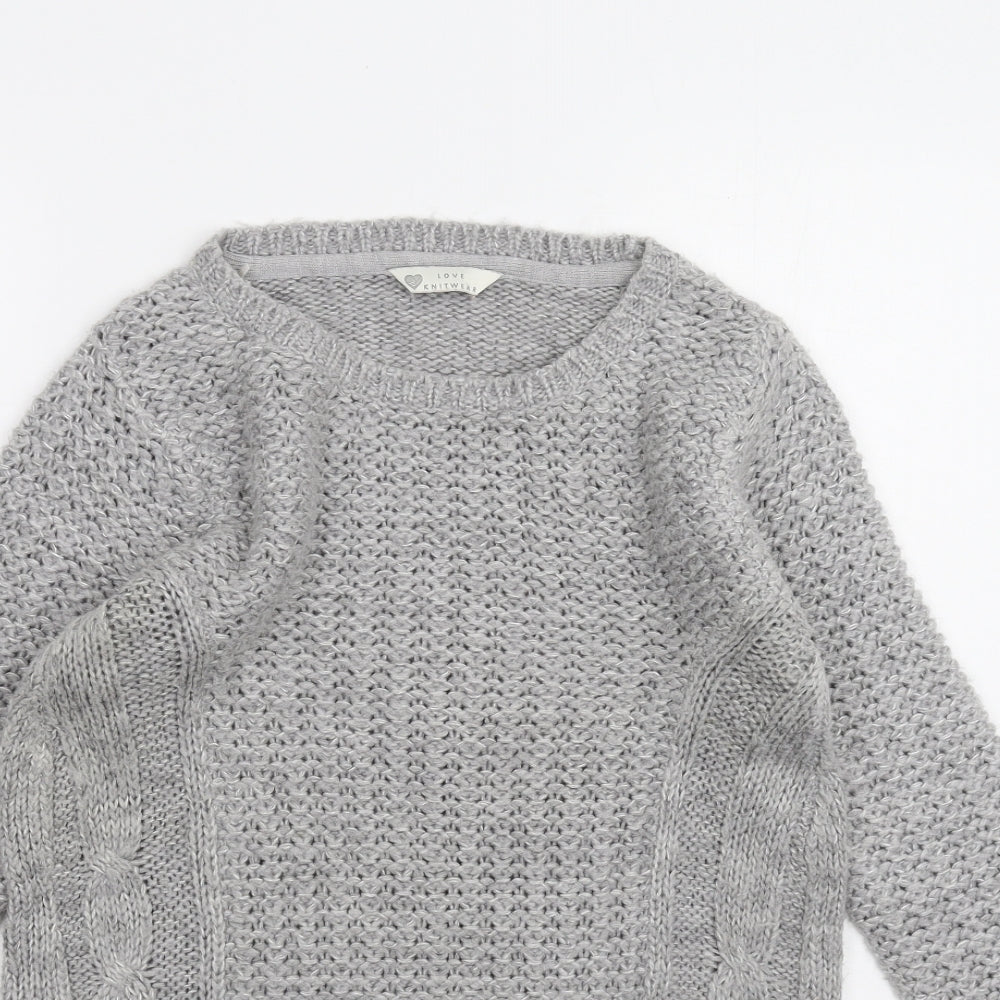 Womens UK Size 8 BHS Grey Pullover Jumper