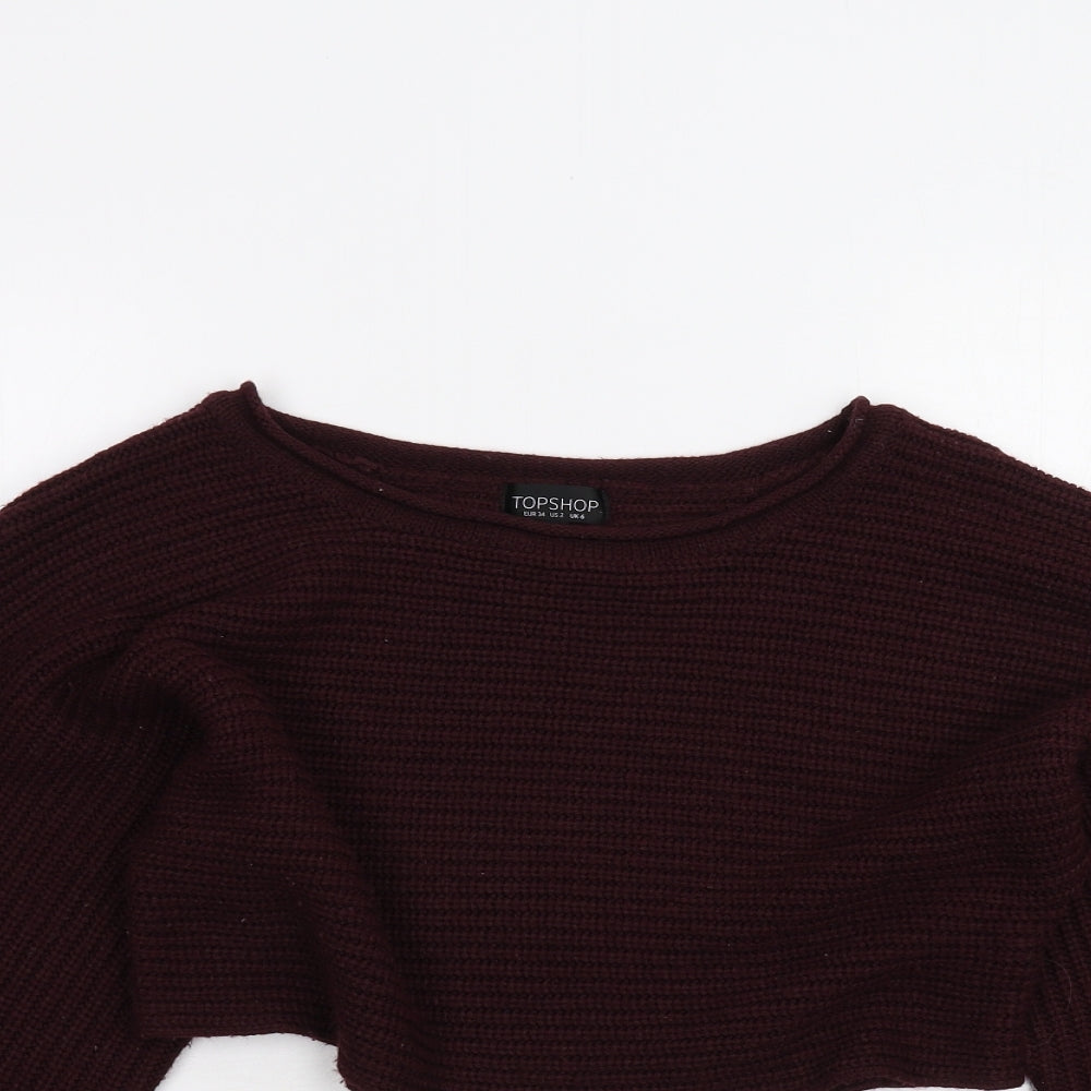 Womens UK Size 6 Topshop Purple Pullover Jumper